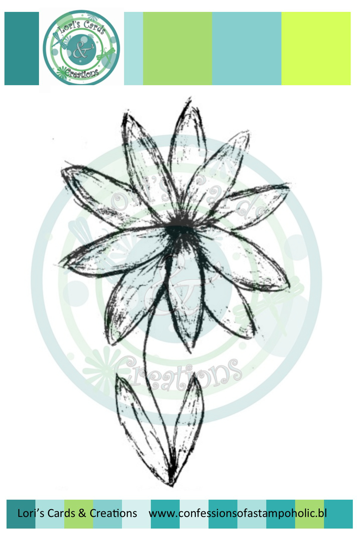 Sketchy Flower digi shop image file